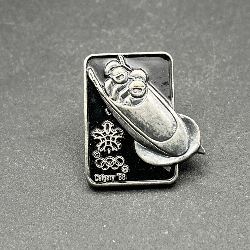 1988 Calgary Winter Olympics Bobsled Event Lapel Hat Pin